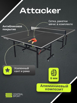 Всепогодный теннисный стол Central Sport Outdoor Attacker (black)
