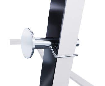 Скамья со стойками под штангу DFC GORILLA с партой для бицепса (белая)