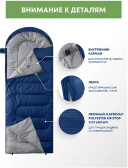 Спальный мешок RSP Sleep 150 R (синий, 220x80см, молния справа)