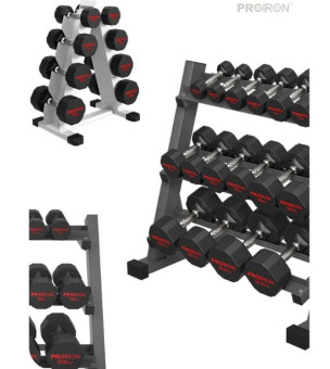 Гантель обрезиненная PROIRON Г1140ОБР (14 кг)