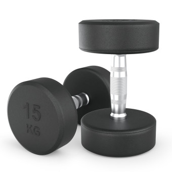 Гантели круглые обрезиненные UNIX Fit PRO (15 кг, 2 шт)