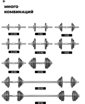 Гантели разборные PROIRON Г2150Ч (2 шт по 15 кг)