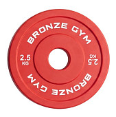 Диск олимпийский BRONZE GYM тяжелоатлетический красный (2,5 кг)