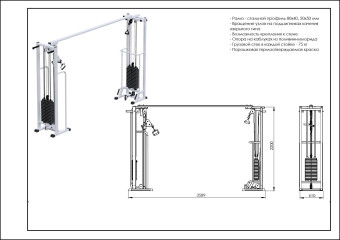 Кроссовер Central Sport Pro, AR079 (на базе блочной рамы и биотонуса,стек 2х75кг)
