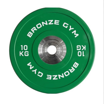 Диск олимпийский BRONZE GYM тяжелоатлетический зеленый (10 кг)