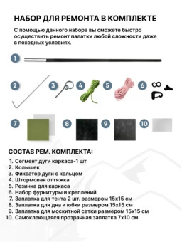 Палатка треккинговая RSP Hill 3 (оливково-зелёный)