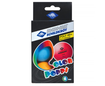 Мячики для н/тенниса DONIC COLOR POPPS 40+ (6 шт, разноцветные)