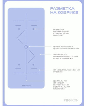 Коврик для йоги и фитнеса PROIRON К1887ТСС (серо-синий)