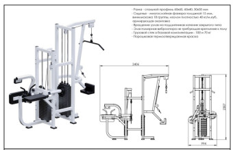 Тяга сверху, Бицепс, Трицепс, Пресс Central Sport Pro, INVAR047