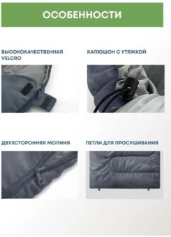 Спальный мешок RSP Sleep 150 R (серый, 220x80см, молния справа)