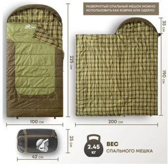 Спальный мешок RSP Chill 200 BIG L (225x100см, молния слева)