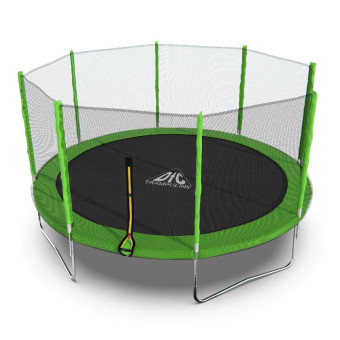 Батут DFC Trampoline Fitness с сеткой 14ft (зеленый)