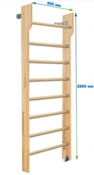 Шведская стенка Dinamika ZSO-002545 с турником, 280х80 см (щит.сосна)