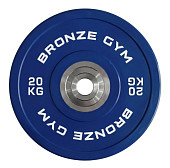 Диск олимпийский BRONZE GYM тяжелоатлетический синий (20 кг)