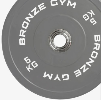 Диск олимпийский BRONZE GYM тяжелоатлетический серый (5 кг)