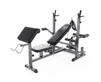 Скамья со стойками под штангу DFC GYRONETICS GN008 (с партой для бицепса)
