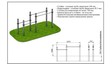 Брусья двойные для отжиманий Central Sport Pro, ARWOK027