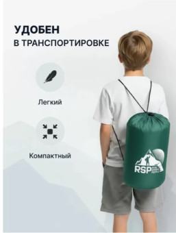 Спальный мешок детский RSP Happy 350 L (зелёный, 160x65см, молния слева)
