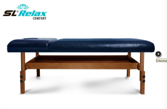 Массажный стол Start Line Relax Comfort синяя кожа (темное дерево)