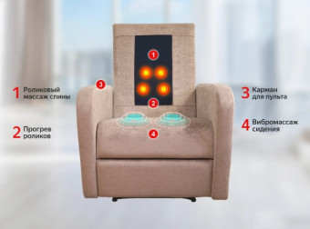 Кресло-реклайнер механический с массажем FUJIMO COMFORT CHAIR (Терра)