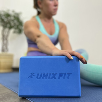 Блок для йоги и фитнеса UNIX Fit 1 шт (голубой)