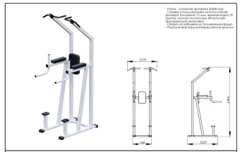 Пресс-брусья с турником Central Sport Pro, AR031.1