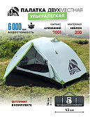 Палатка 2-местная RSP Lark 2 Ultralight (светло-серый)