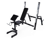 Скамья со стойками под штангу DFC GORILLA (с партой для бицепса)