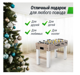 Игровой стол UNIX Line Футбол - Кикер (125х61 см, серое дерево) 