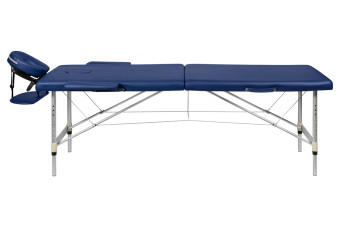 Массажный стол BodyFit 2 секции алюминиевый, синий 60 см