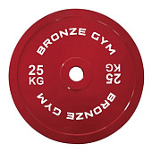 Диск олимпийский BRONZE GYM тяжелоатлетический красный (25 кг)