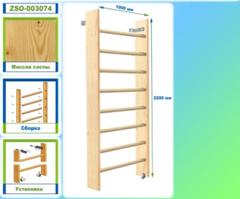 Шведская стенка Dinamika ZSO-003074, 220х100 см (массив.сосна)