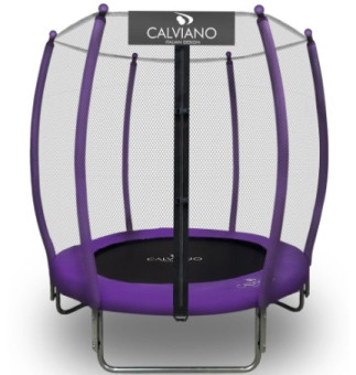 Батут пружинный с защитной сеткой Calviano 140 см - 4,5ft OUTSIDE master (фиолетовый)