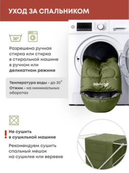 Спальный мешок RSP Lager 250 L (220x75см, оливково-зелёный молния левая)