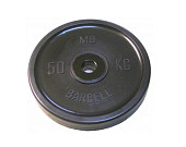 Диск олимпийский Barbell d51 мм (черный, 50 кг)