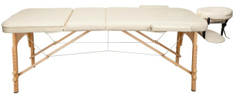 Массажный стол Atlas Sport складной 3-с деревянный 60 см. + сумка (бежевый)