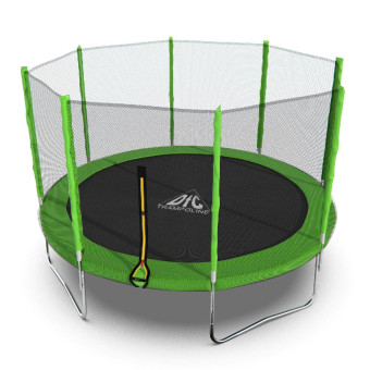 Батут DFC Trampoline Fitness с сеткой 12ft (зеленый)