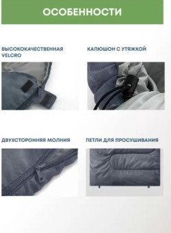 Спальный мешок RSP Sleep 350 R (серый, 220x80см, молния справа)