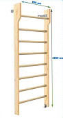 Шведская стенка Dinamika ZSO-002572 с турником, 280х80 см (массив.сосна)