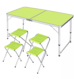 Стол туристический Classmark, 4 стула, 120x60x70см (зеленый)