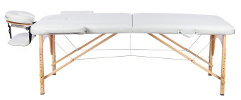 Массажный стол Atlas Sport складной 2-с деревянный 70 см. + сумка (белый)
