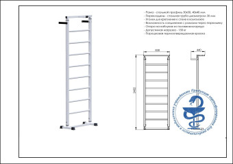 Шведская стенка Central SportPro,  AR301 (2400 мм)