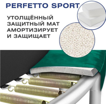 Батут PERFETTO SPORT PREMIUM STRONG 10 (диаметр 3,0м, зелёный)
