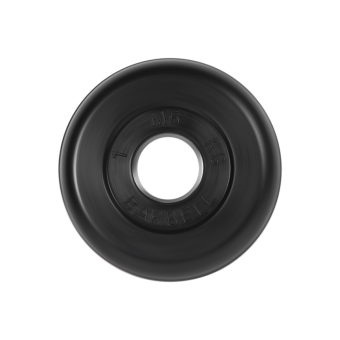 Диск обрезиненный Barbell d31 мм (черный, 1 кг)