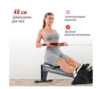 Гребной тренажер UNIX Fit PRO Air Magnetic Rower-X (черный)