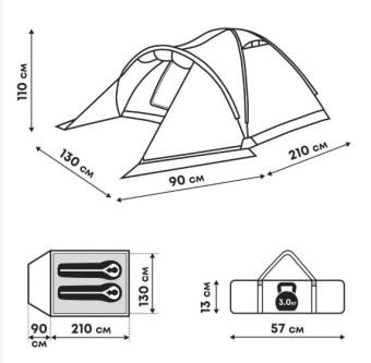 Палатка 2-местная RSP Krewl 2 (зелёный)