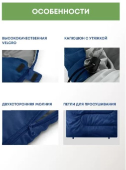Спальный мешок RSP Sleep 150 L (синий, 220x80см, молния слева)