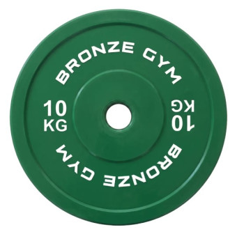 Диск олимпийский BRONZE GYM тяжелоатлетический зеленый (10 кг)