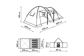 Палатка кемпинговая RSP House 4 (зелёный)
