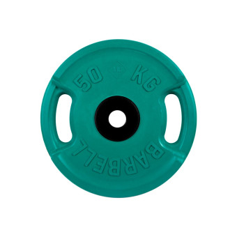 Диск олимпийский Barbell с ручками d51 мм (цветной, 50 кг)